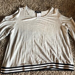 Grey cold shoulder long sleeve